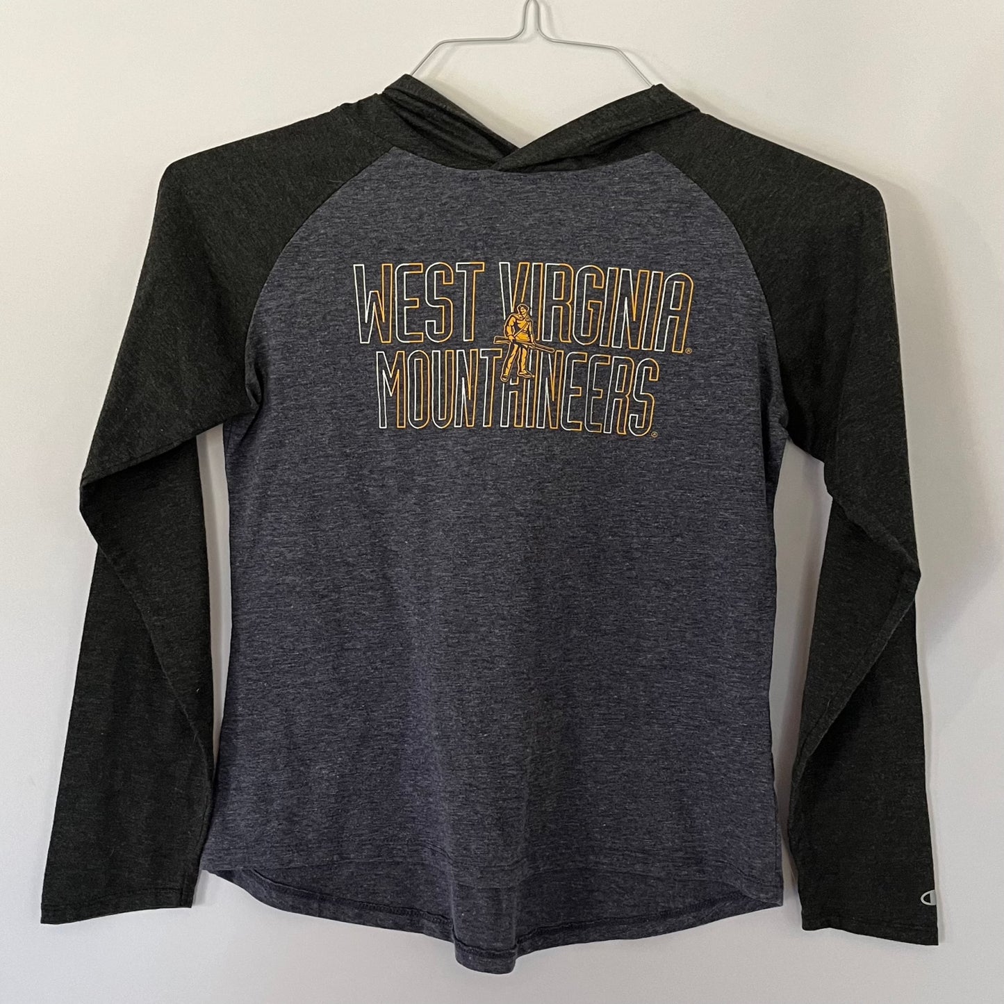 West Virginia University - Champion Long Sleeve Tee with Hoodie (Medium)