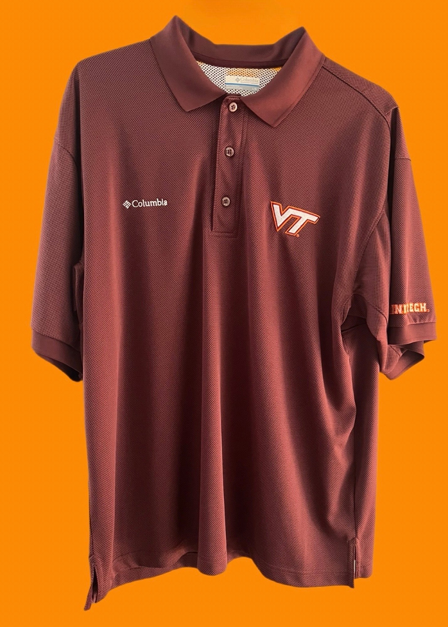 Virginia Tech - Columbia PFG Golf Shirt (Large)