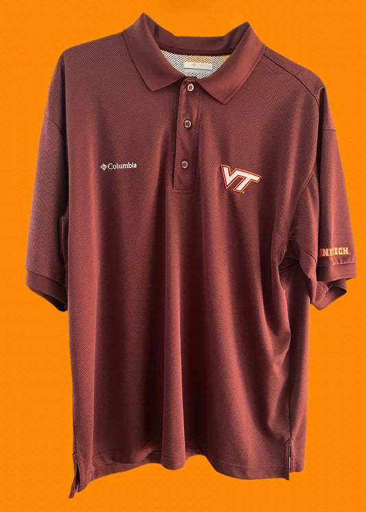 Virginia Tech - Columbia PFG Golf Shirt (Large)