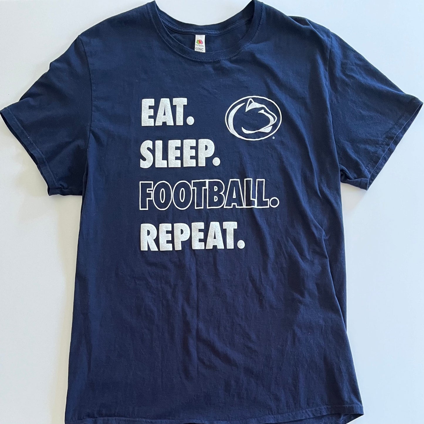 Penn State - Eat. Sleep. Football. Repeat. - Fruit of the Loom Tee (X-Large)