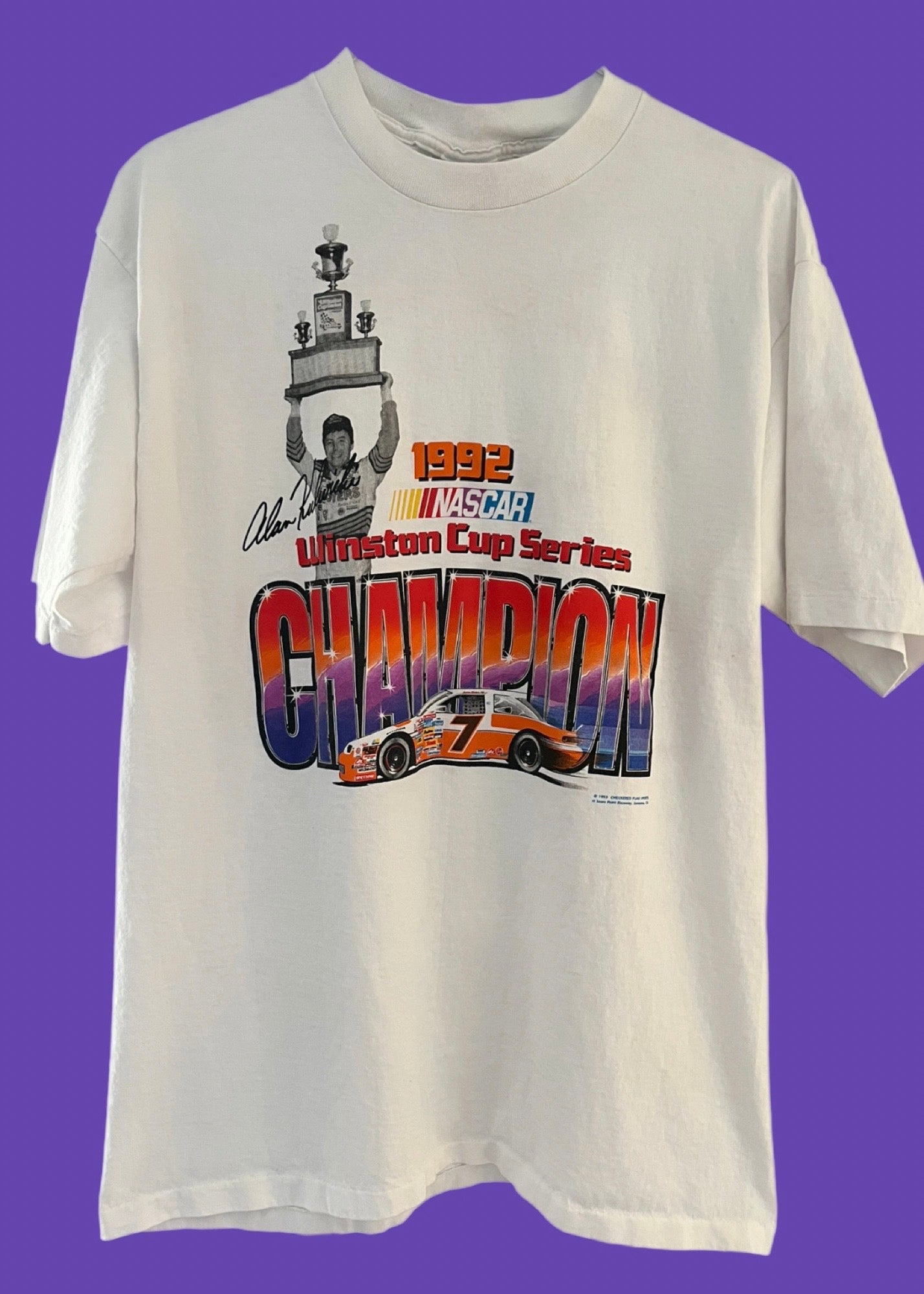 Vintage Alan Kulwicki - 1992 Winston Cup Champion - All Sport T-Shirt (X-Large)